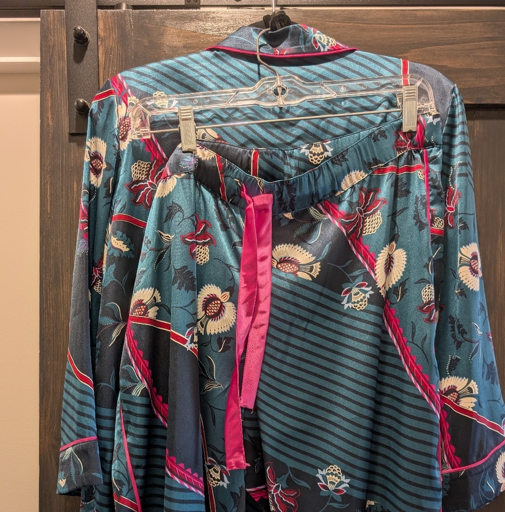 Ann Taylor Blue and Pink Floral Pajama set.